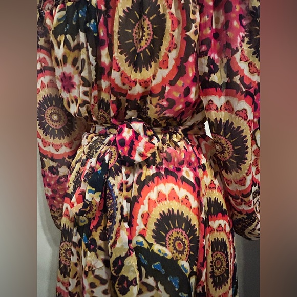 Spy Zone Sz M Floral Paisley Print Maxi Dress Flowy Boho Chic Cottagecore Fairy - Picture 7 of 10